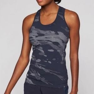 Athleta Navy Blue Camo Speedlight Racerback Workout‎ Tank-Size Small-EUC